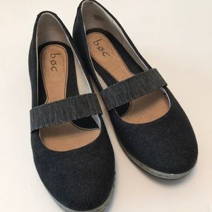 BOC (Born Original Concept) flats, gray fabric top